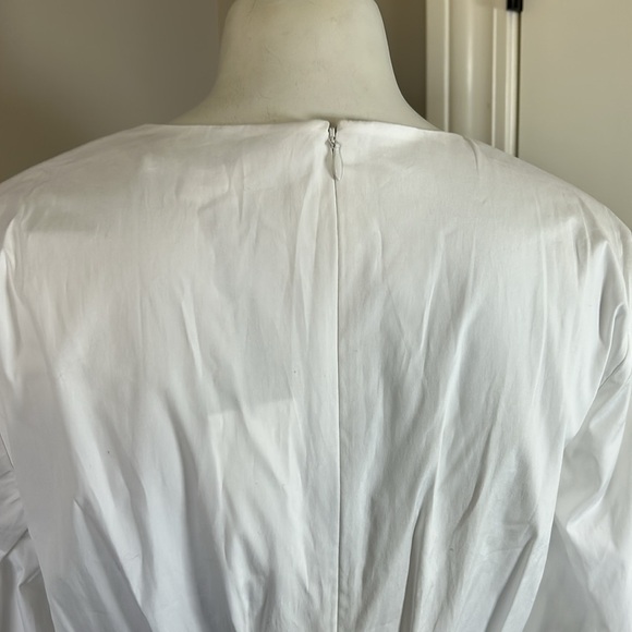 VERONICA BEARD Torres Dress White Round Neck Long Sleeve Stretch Poplin 10 NEW - Picture 9 of 16